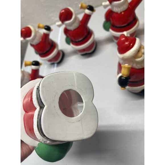 Set of 8 SANTA Blow molds Pathway Light Covers Plastic Vtg Christmas - Picture 3 of 5